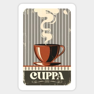 Vintage style CUPPA Coffee Sticker